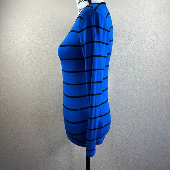 Michael Kors blue striped long sleeve top size S dark academia baddie preppy - Picture 10 of 14
